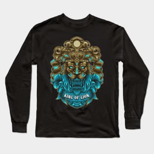 King of Lion with neon color and ornament Long Sleeve T-Shirt